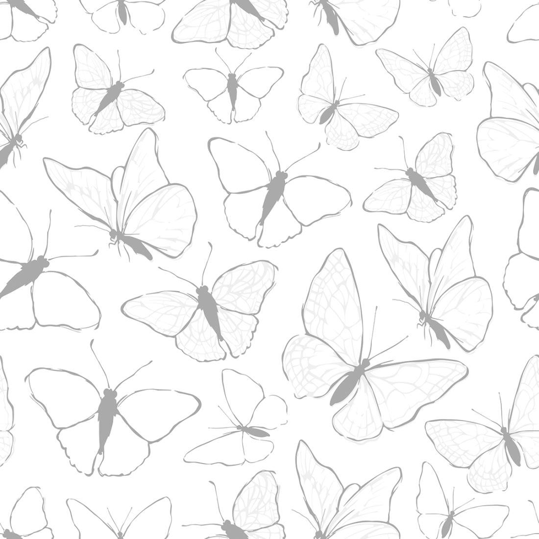 PICNIC DAY - Papier peint butterflies gris