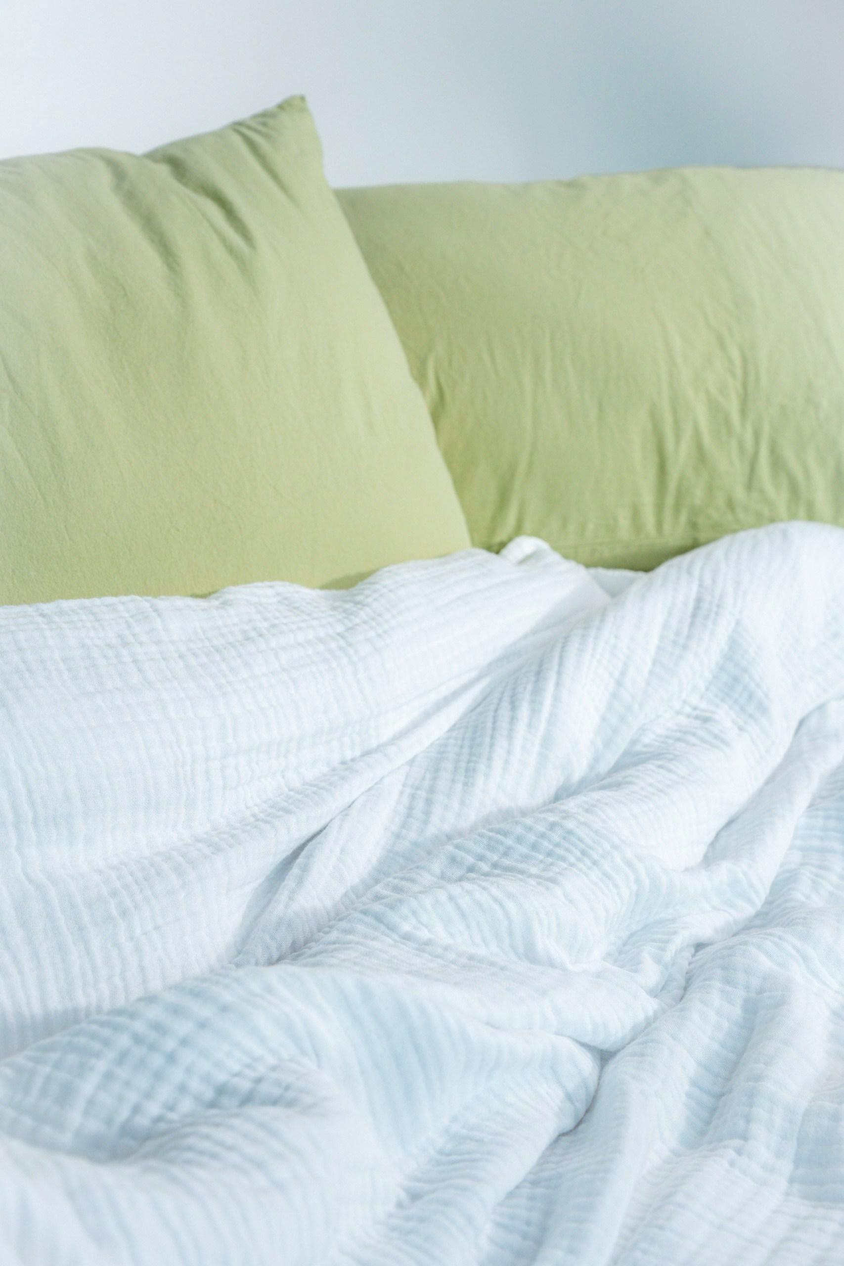 Olive Grove | Reversible Muslin Cotton Bedding Set | Olive Green Duvet Cover (Queen, King)