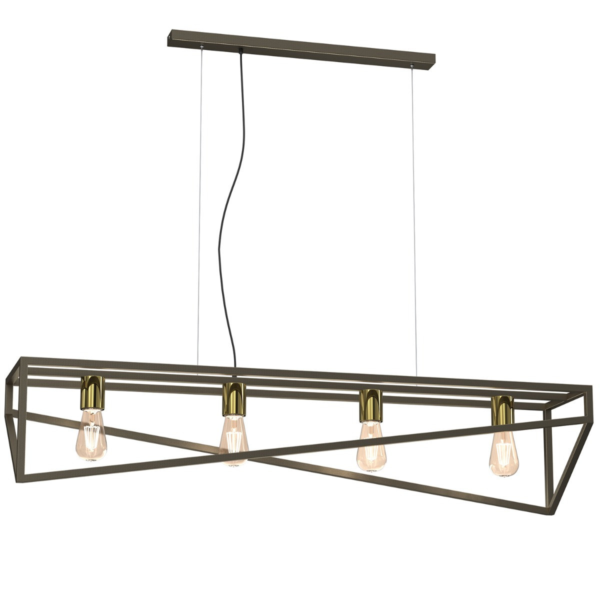 Lampa wisząca tytanowe złoto-złoty połysk Gote 4xE27x15W Luminex