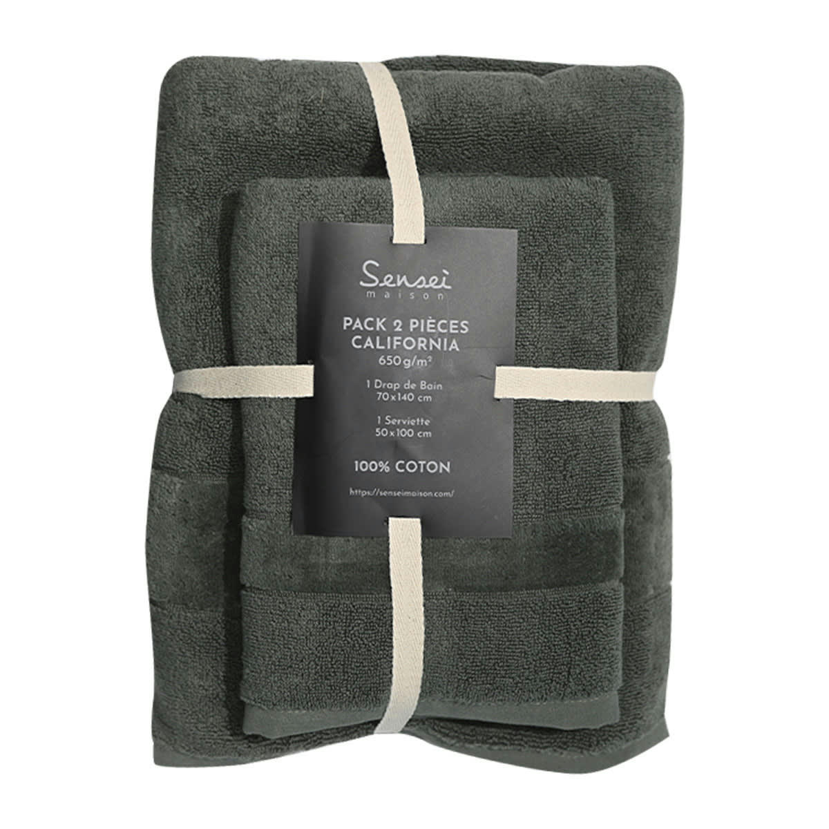 CALIFORNIA - Ensemble de bain 2 pièces 650 g/m²  eucalyptus