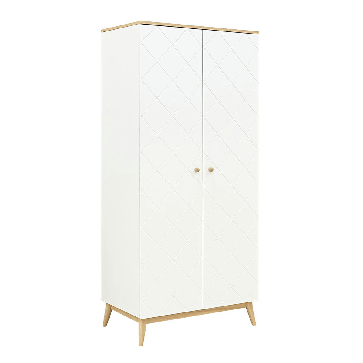 PARIS - Armoire 2 portes blanc chêne