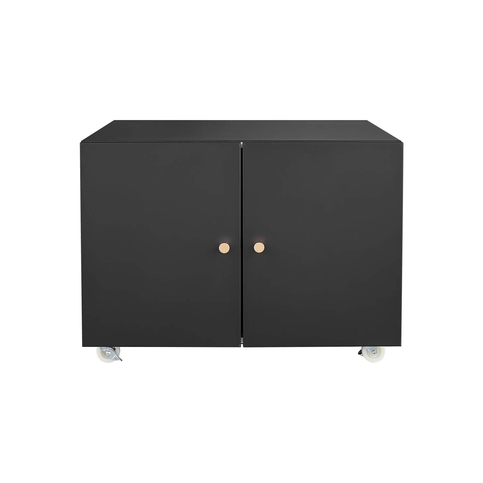 Mobile Office File Cabinet with Lockable Wheels and Shelves