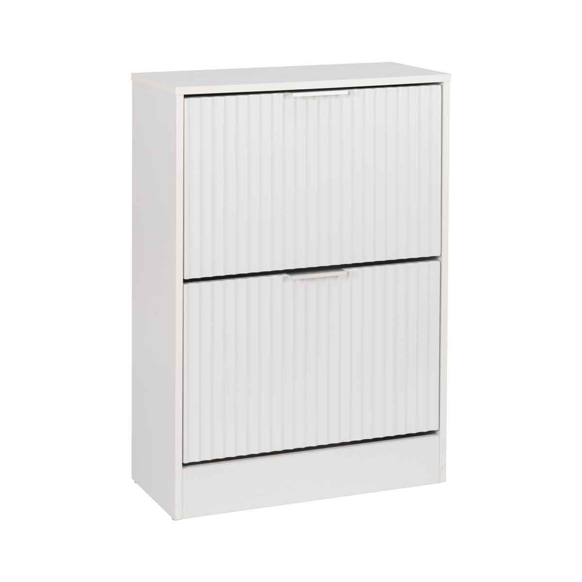 Sapateira Com Duas Gavetas Wave Branca Em MDF