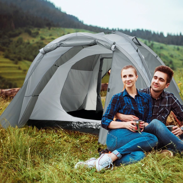 Campingzelt, LxBxH: 350x220x145 cm, grau