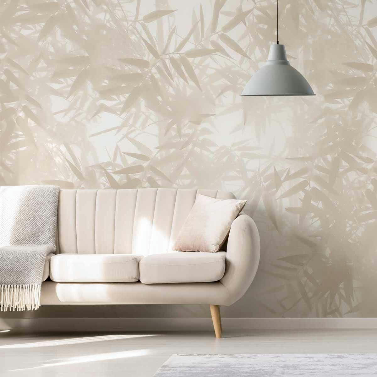 - Papier peint panoramique ombres bambous 375 x 250 cm