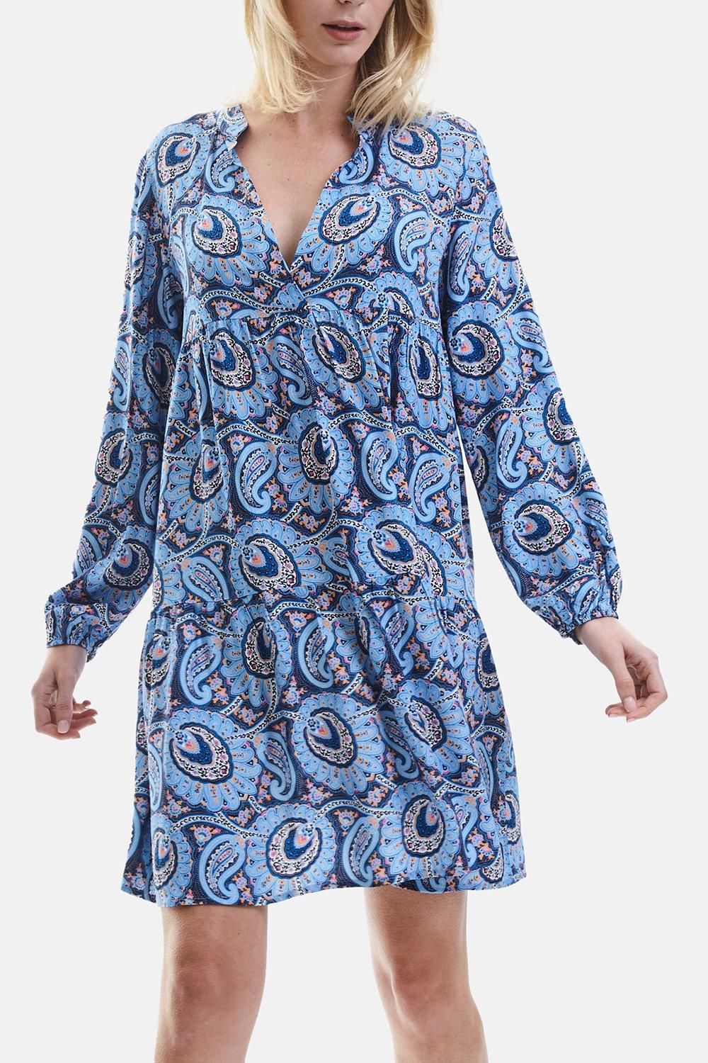 James Lakeland Short Paisley V-neck Dress