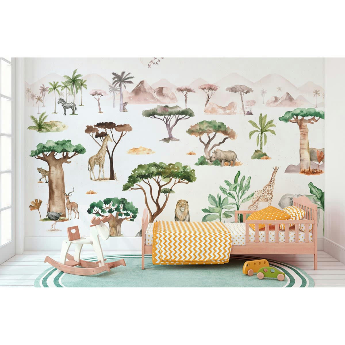 SERENGETI - Papier peint panoramique motif imprimé Multicolore 384x280cm