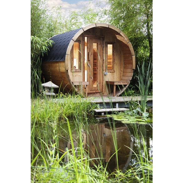 Fasssauna »De luxe Thermo«, Fichtenholz, beige, 6 Personen