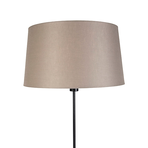 Lampadaire noir avec abat-jour en lin taupe 45 cm réglable - Parte