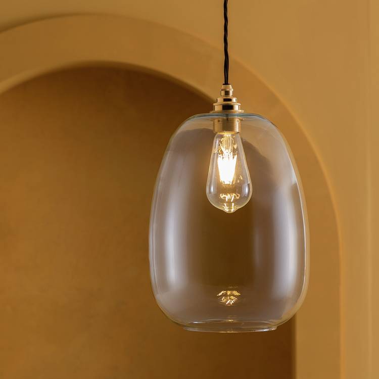 Habitat Clear Glass Easy Fit Lampshade - 29cm