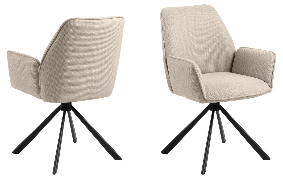 Rebellenclub Eetkamerstoel Aske - Set van 2 - Beige