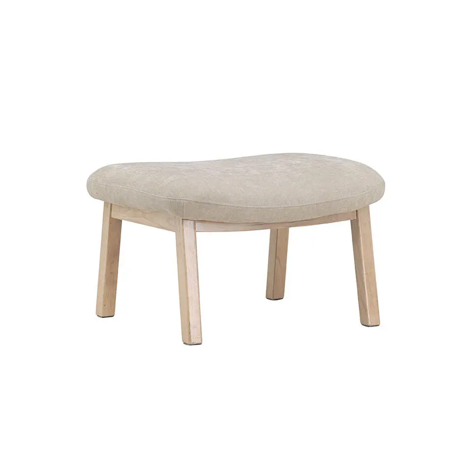 Hioshop Rile poef beige- whitewash