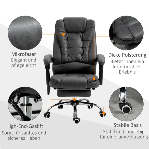 Bürostuhl, Massage- und Heizfunktion, höhenverstellbar