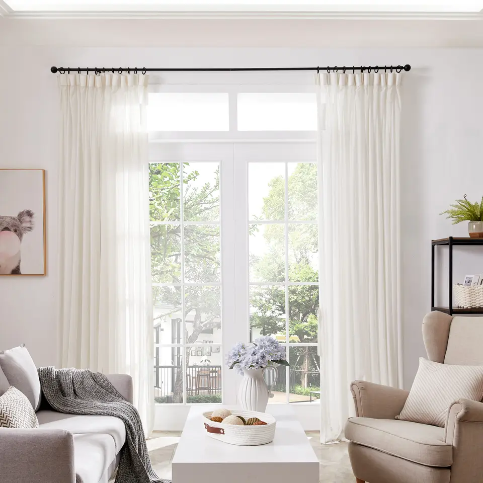 Lange Gordijnroede - Uitschuifbaar - Stang van 90 - 170 cm - Zwart