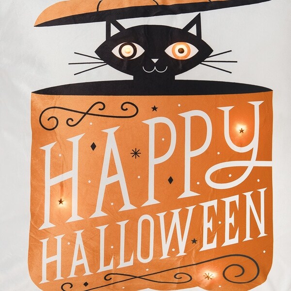 Festive Fright Cat LED Pillow