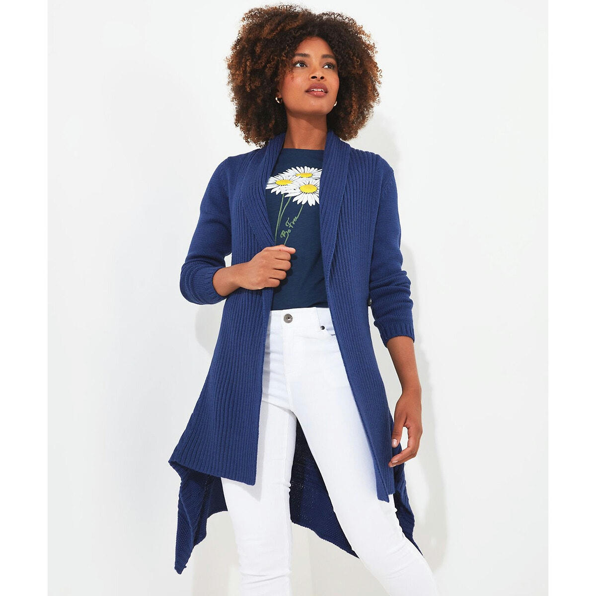 Cardigan mi-long col châle