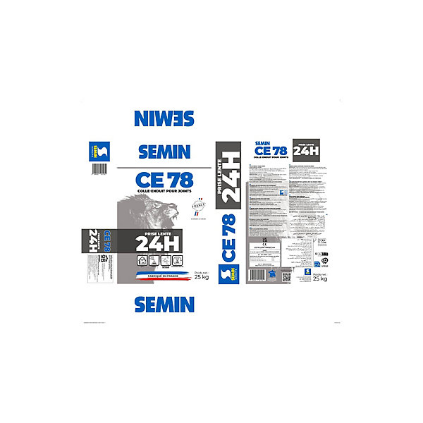 Enduit pour joints CE 78 Lent sac de 25 kg Semin
