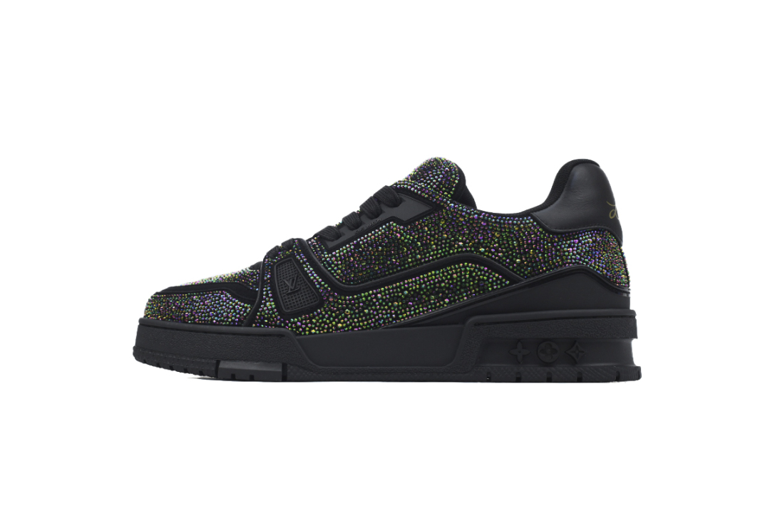 Louis Vuitton Trainer Black Rhinestones 1A815H