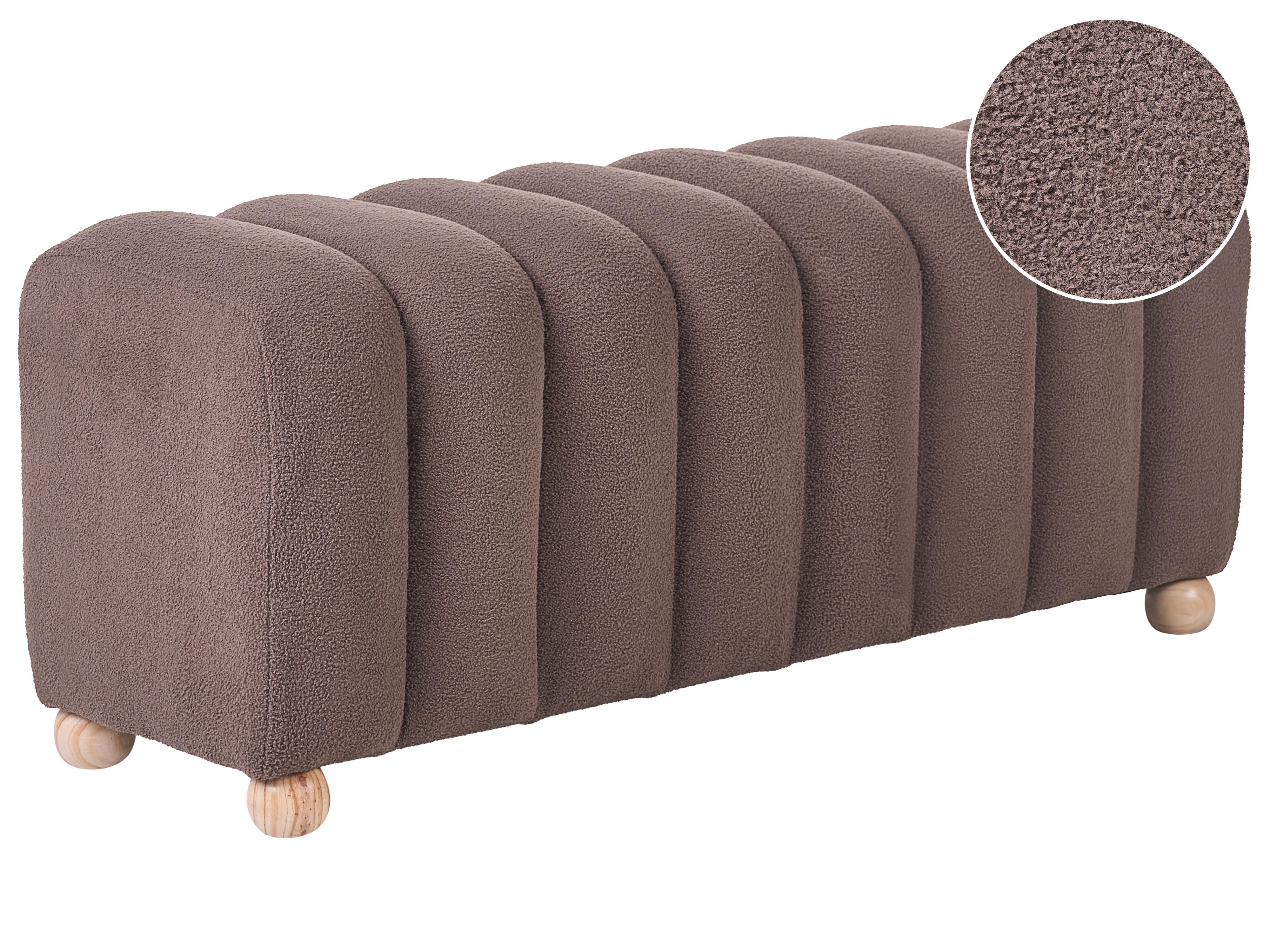 Upholstered Bench IDYLLWILD Boucle Brown