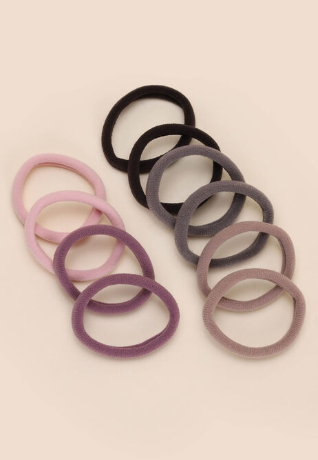 Womens 10pk Assorted Pink Elastic Hair Ties