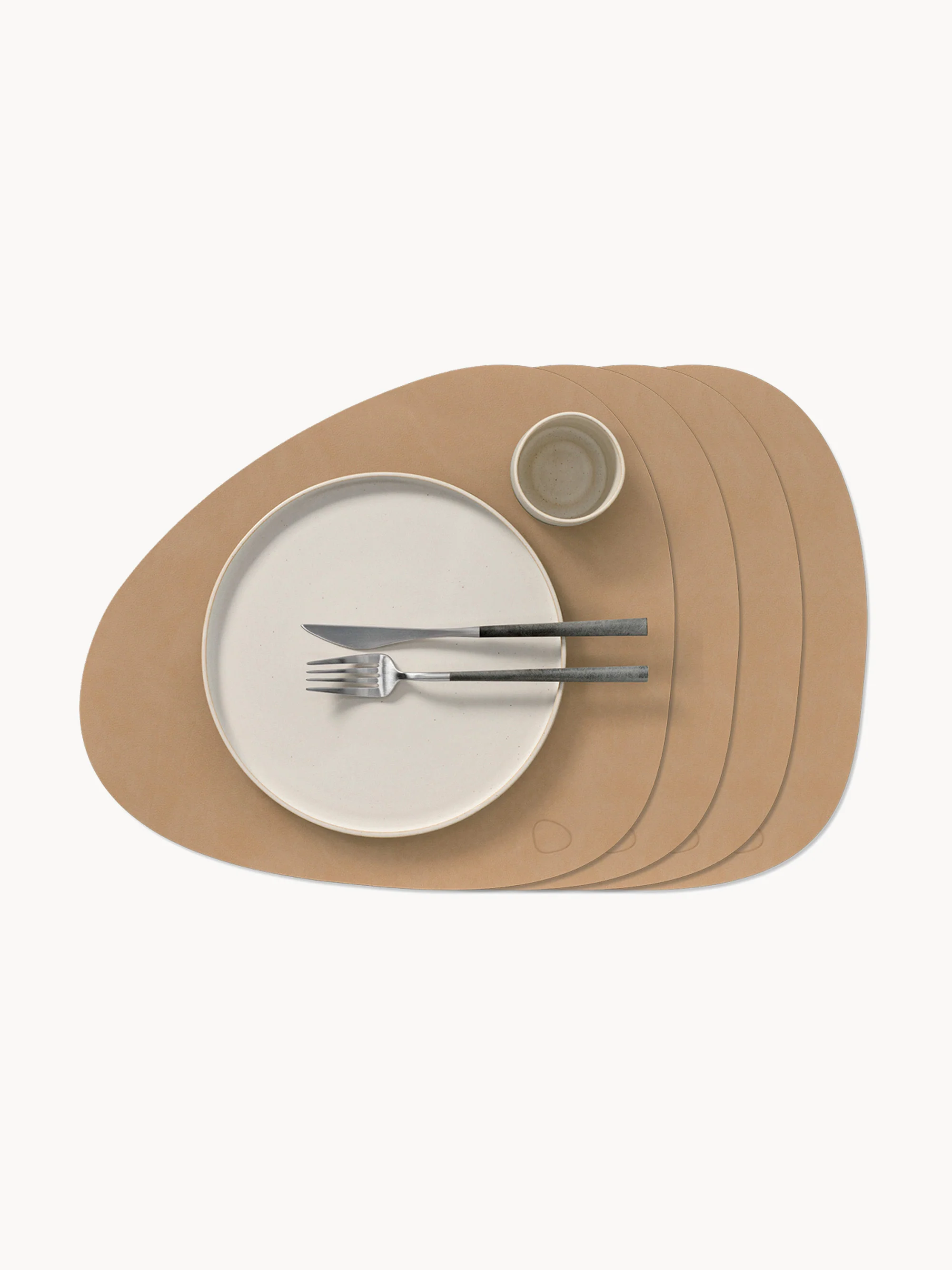 Asymmetrische Leder-Tischsets Curve, 4er-Set