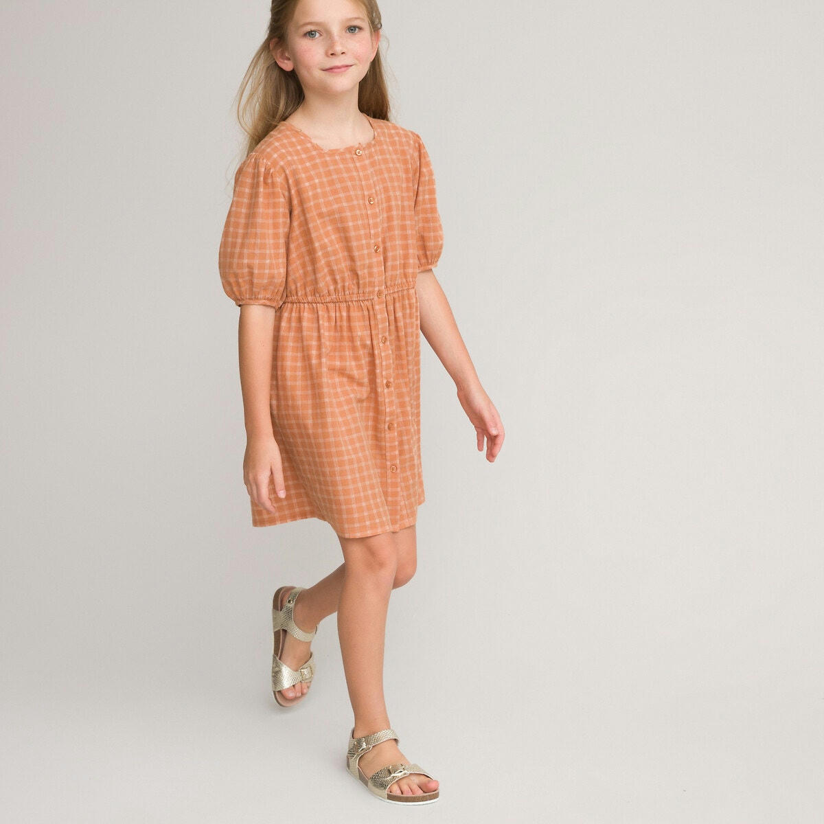 Robe manches courtes à carreaux