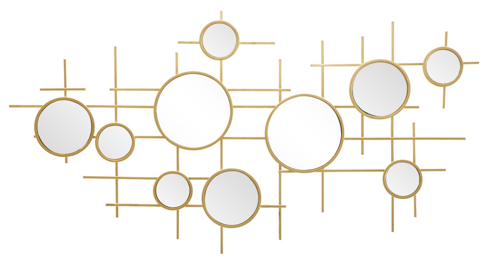 Mauro Ferretti Gloxy Geometrische wandspiegel in goud metaal