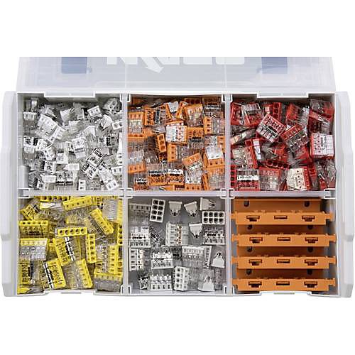 Assortiment WAGO 887-953 pour boîtes de dérivation, 409 pièces, ressort de traction