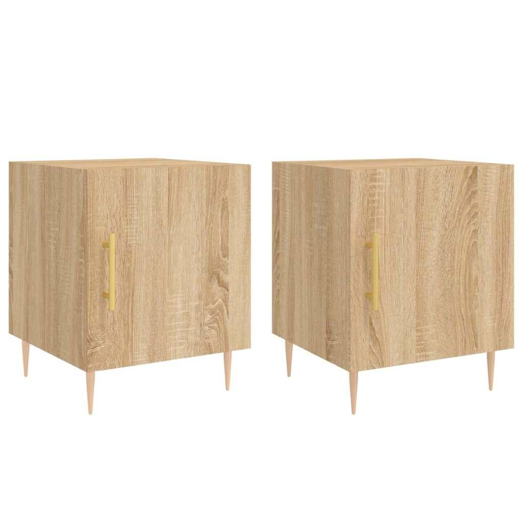 2x Szafka Nocna Stolik Komoda Brązowa z Drzwiami Do Sypialni 40x40x50 cm