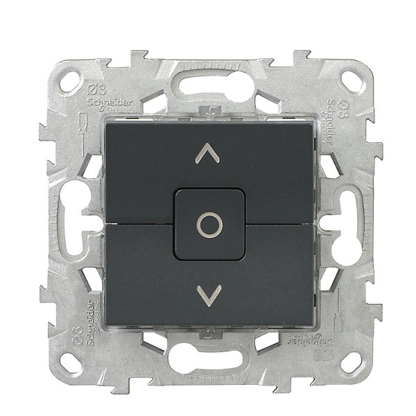 Interrupteur commande volet-roulant 3 boutons montée/descente/stop Schneider Electric Unica Déco anthracite