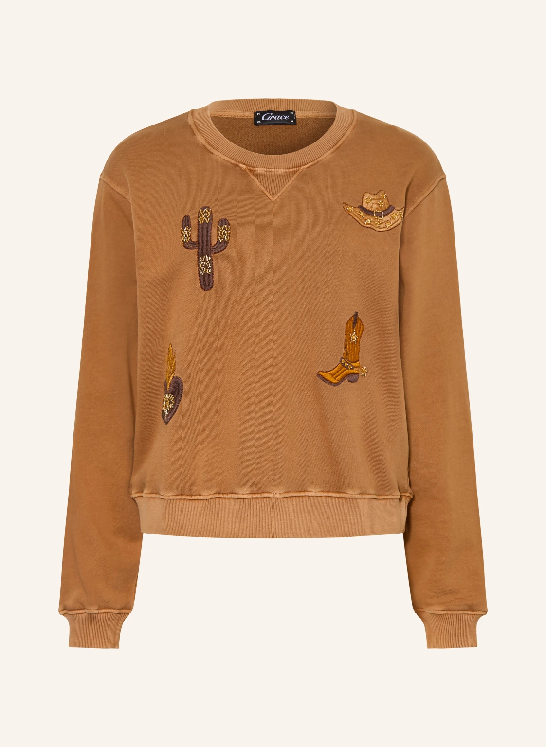 Grace Sweatshirt DESERT mit Schmuckperlen