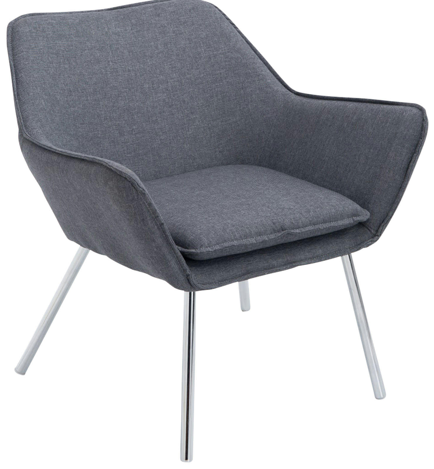 CARACAS - Fauteuil lounge avec accoudoirs assise en tissu Gris foncé