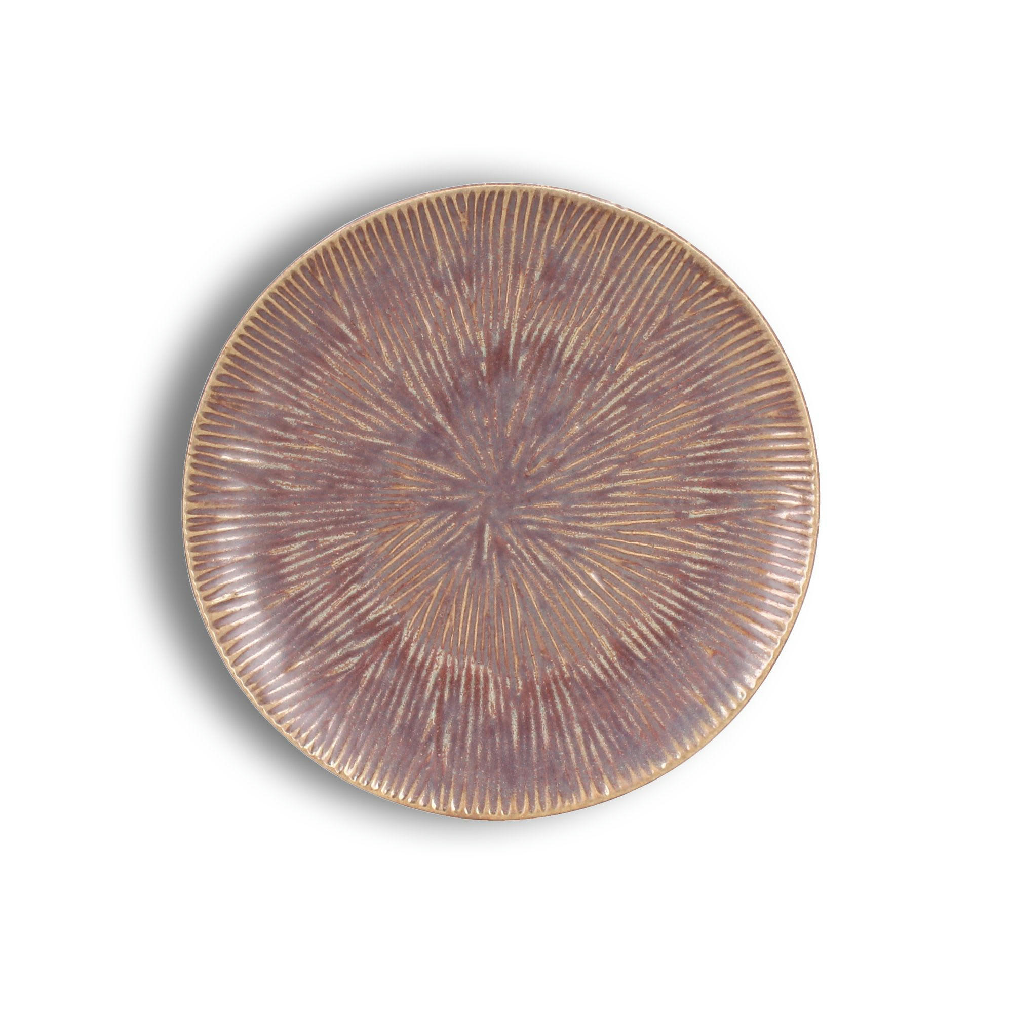 PANTAI - Lot de 6 assiettes à dessert en grès rose 20,5cm