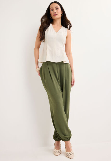 Womens Khaki Airflow Balloon Trousers