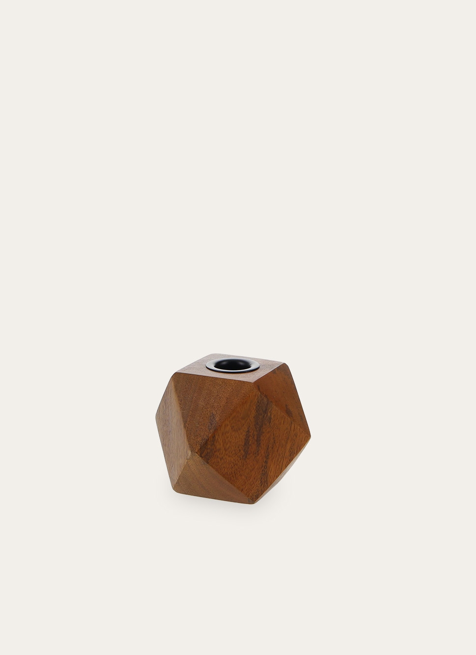 BOUGEOIR EN BOIS DE MANGUIER MULTI-FACETTESMARRON