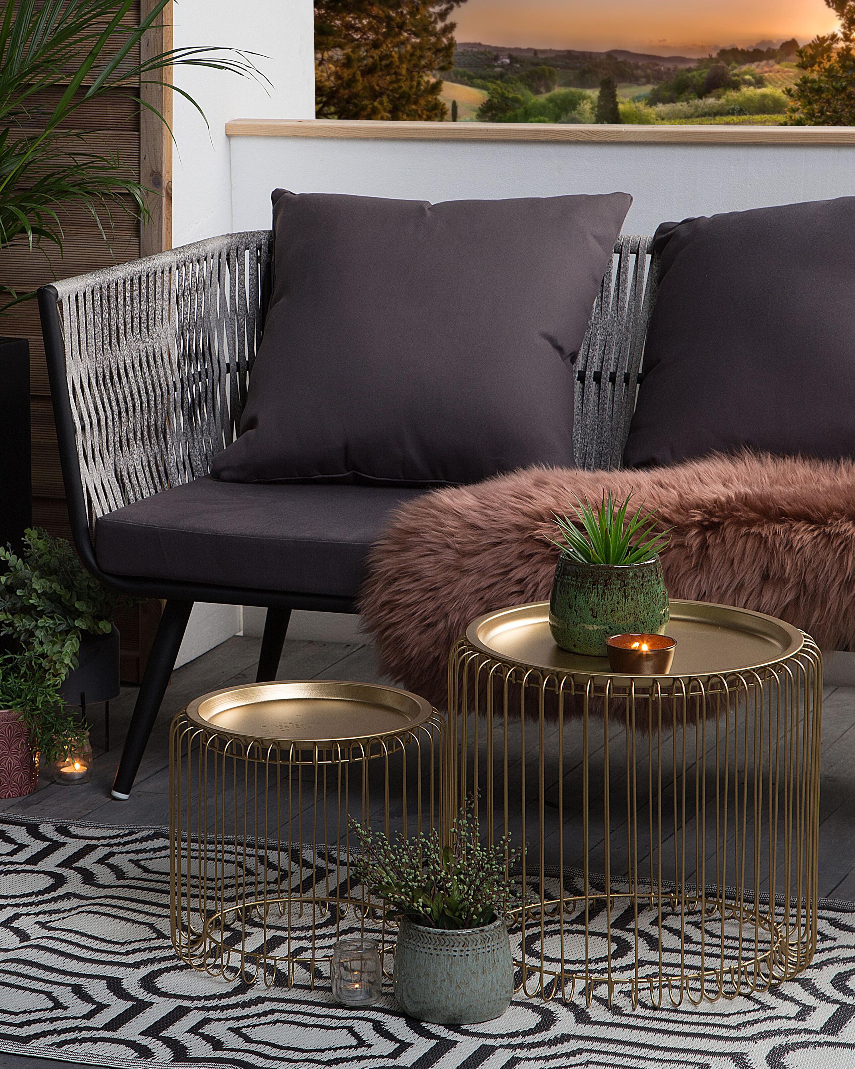 Outdoor Rug BIDAR Black 90 x 180 cm Reversible