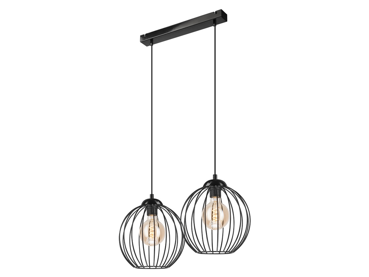 Lampa wisząca Zoya 2-punktowa stalowa czarna