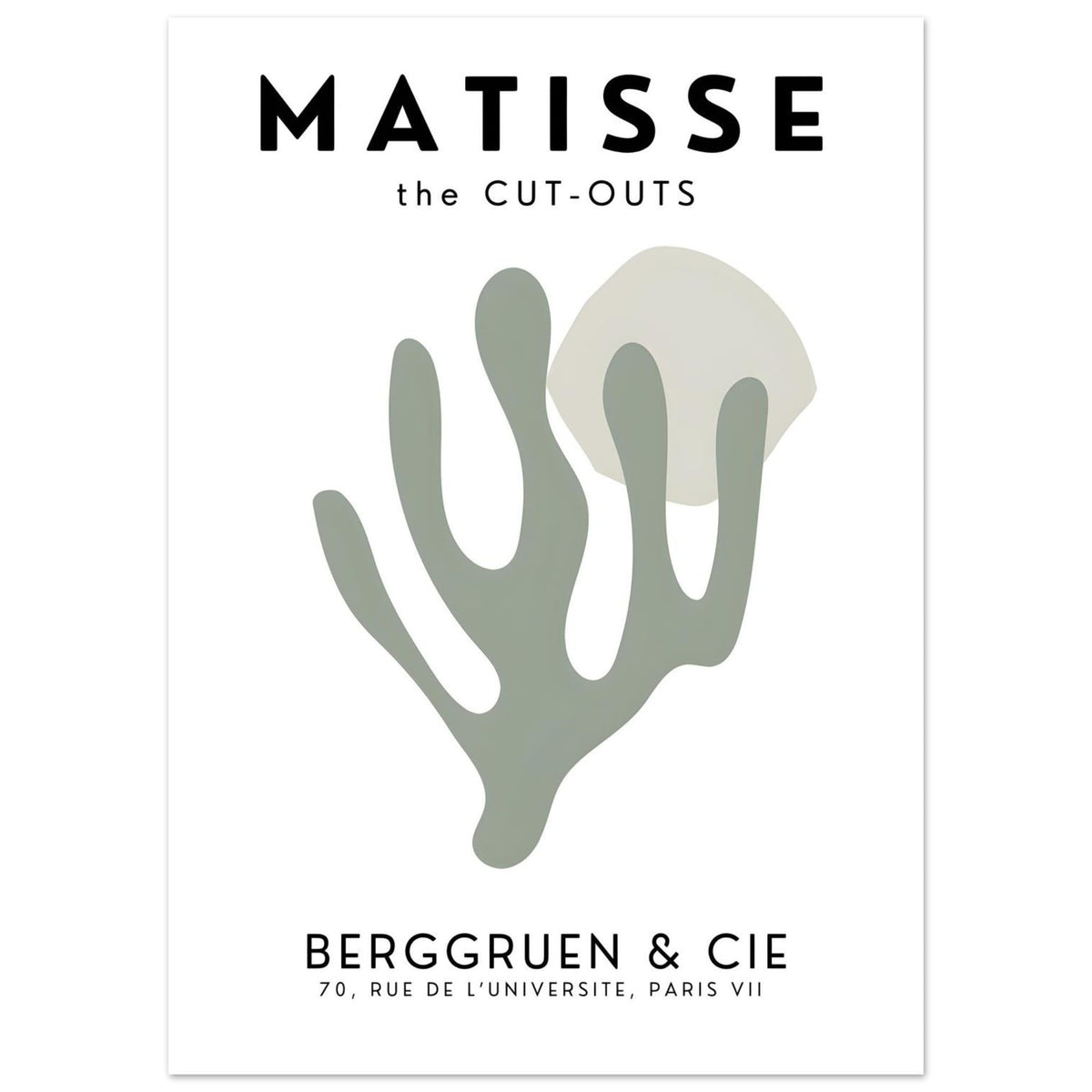 Artfulprints Poster Matisse – Bloom cuts  - 50x70 cm - Grijs