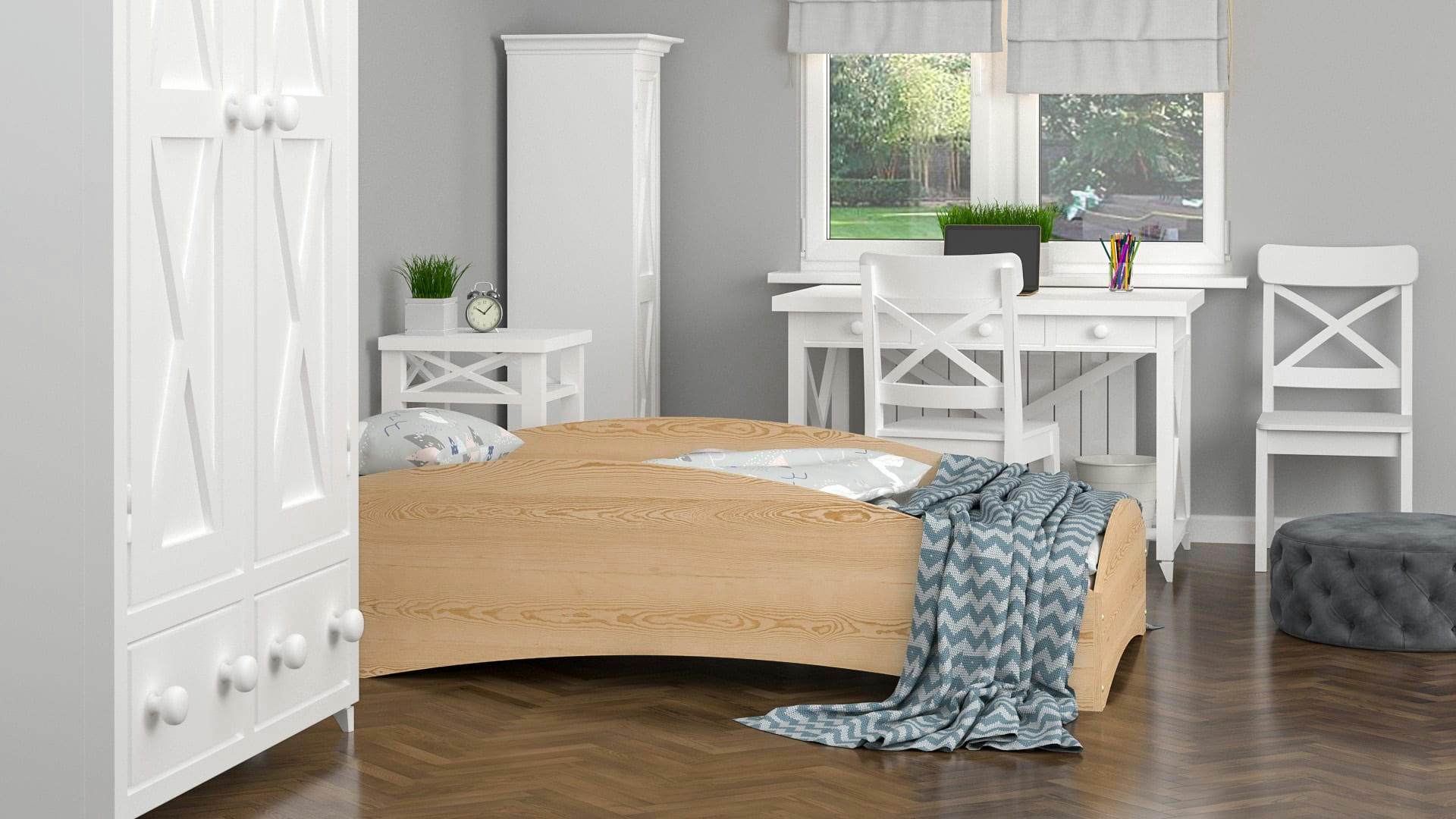 - Lit simple en pin massif 190x90 naturel