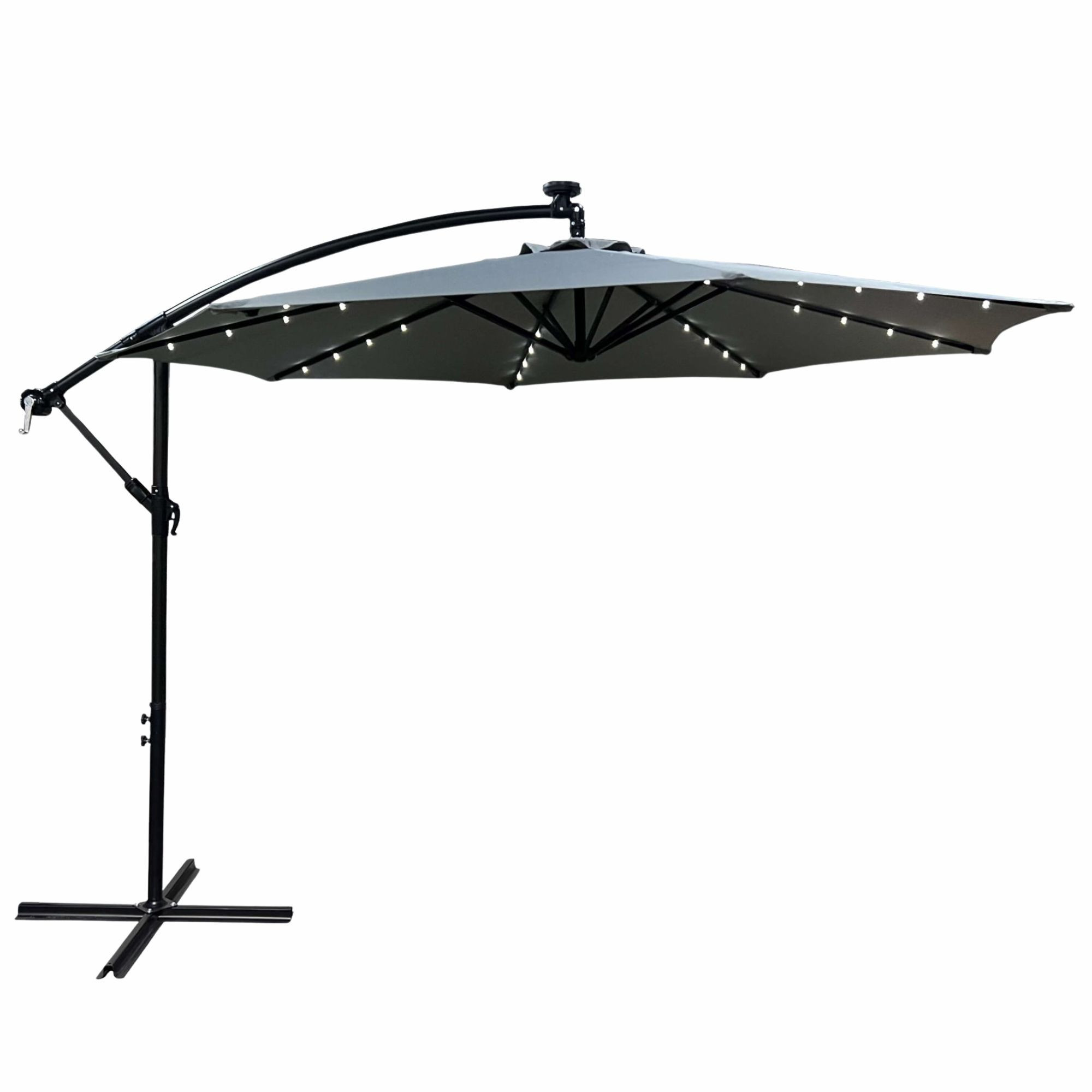 Parasol ogrodowy MILIN jasnoszary LED300x00x45 cm