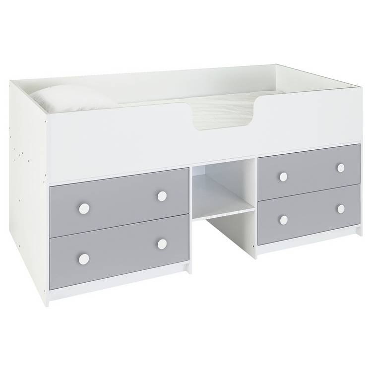 Habitat Jackson Mid Sleeper Bed Frame - White and Grey