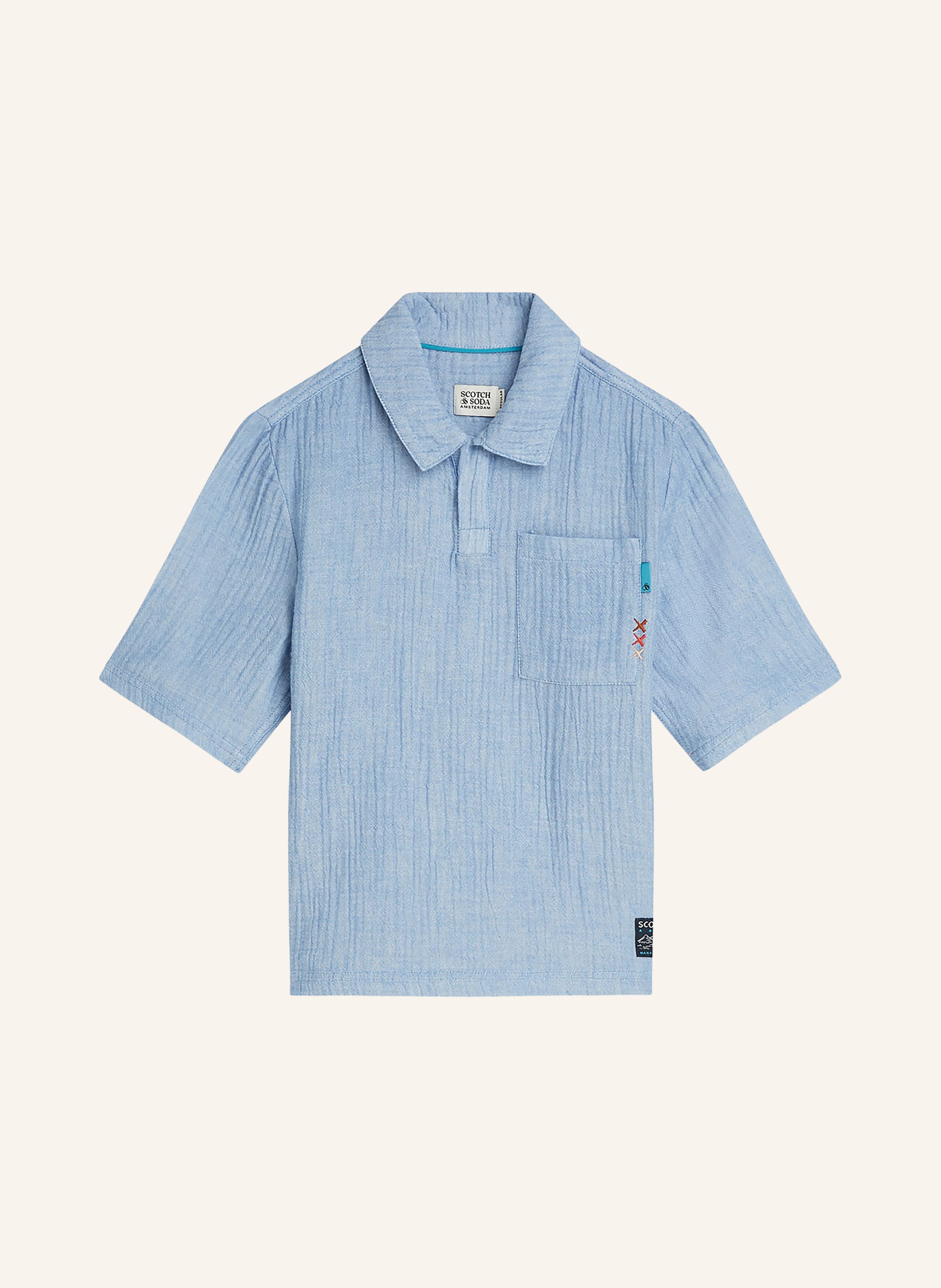 SCOTCH & SODA Musselin-Poloshirt