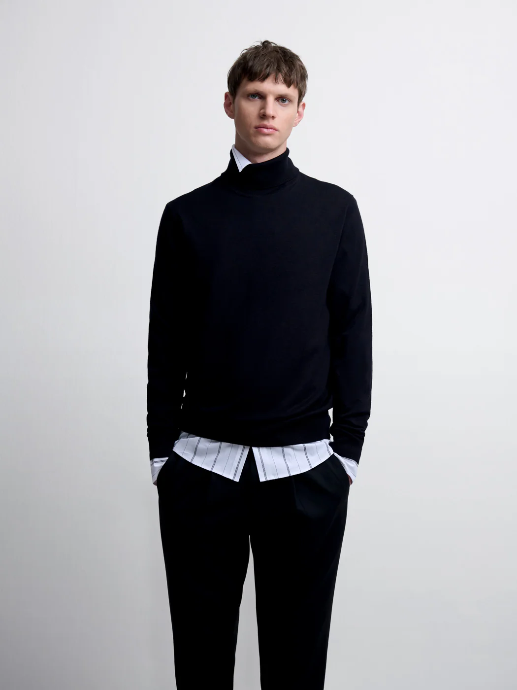 Pull col roulé en jersey