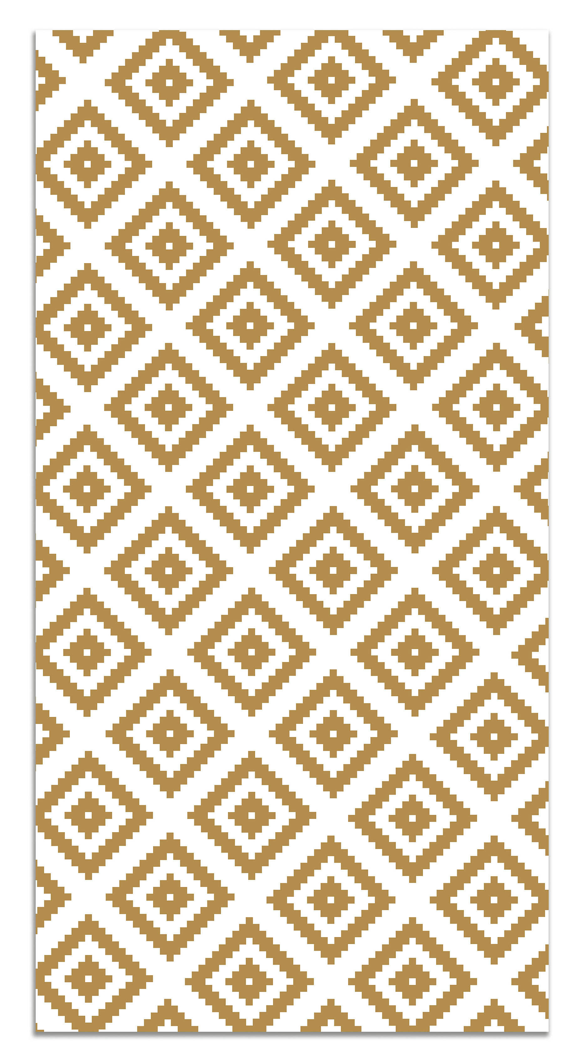 - Tapis vinyle carrés moutarde 60x200cm