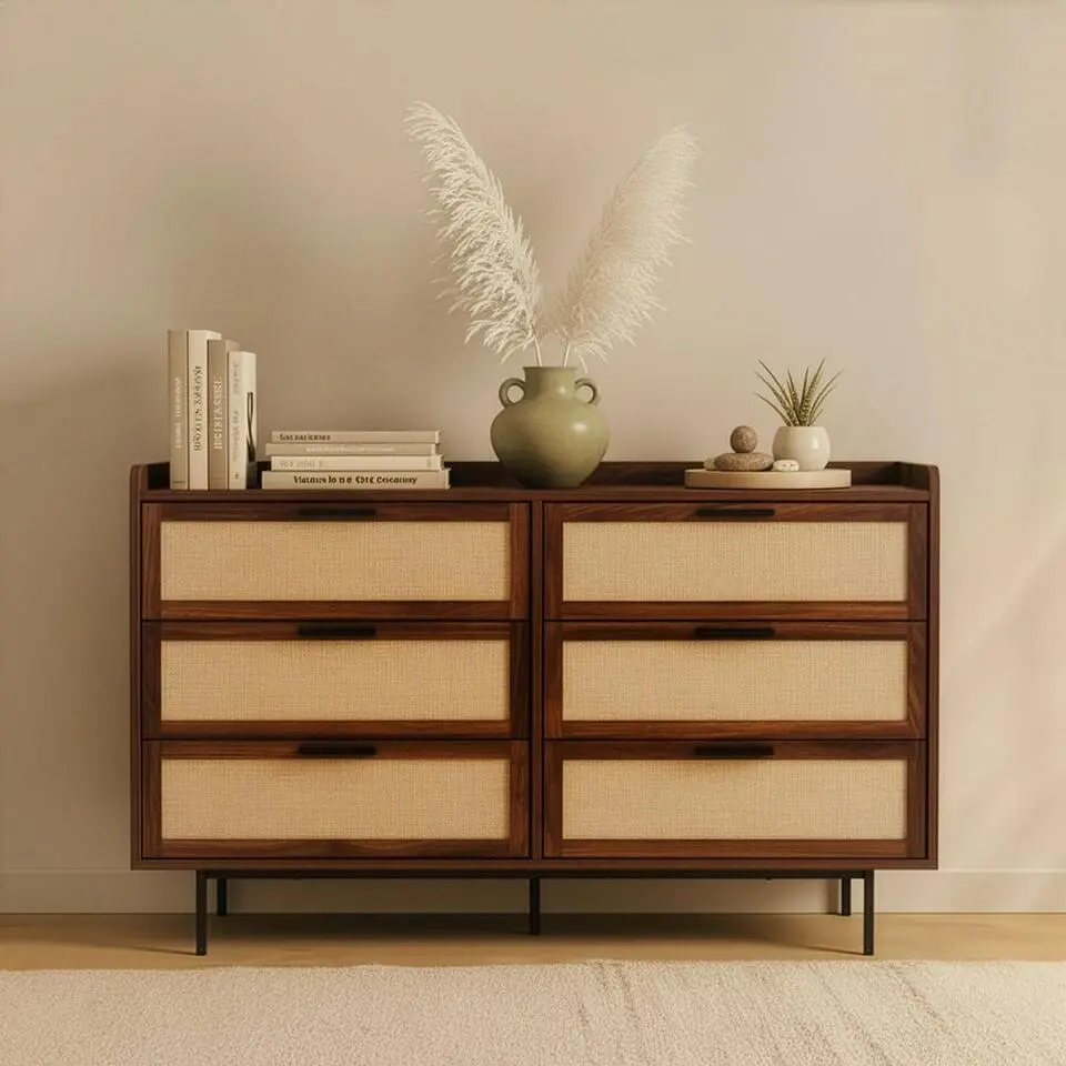 Calicosy - JETSON Commode 6 lades - Notenhout - 120x79x39,5 cm