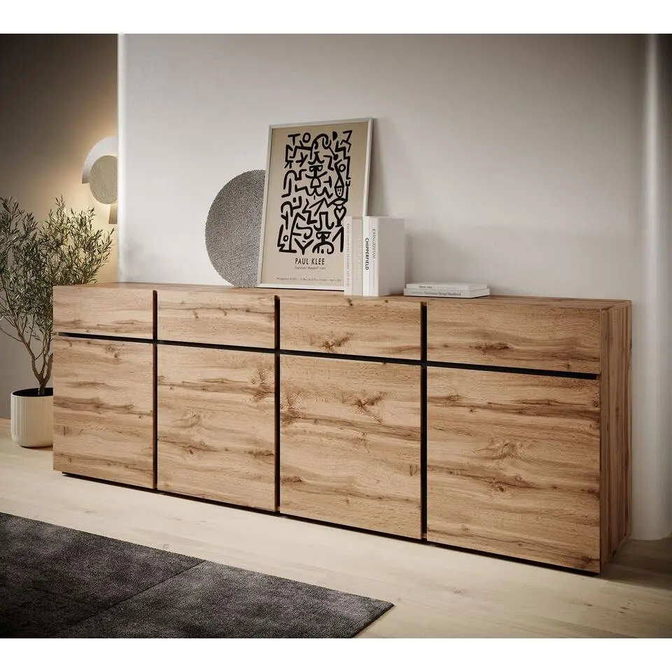 Meubella - Dressoir Cainan - Eiken - 225 cm