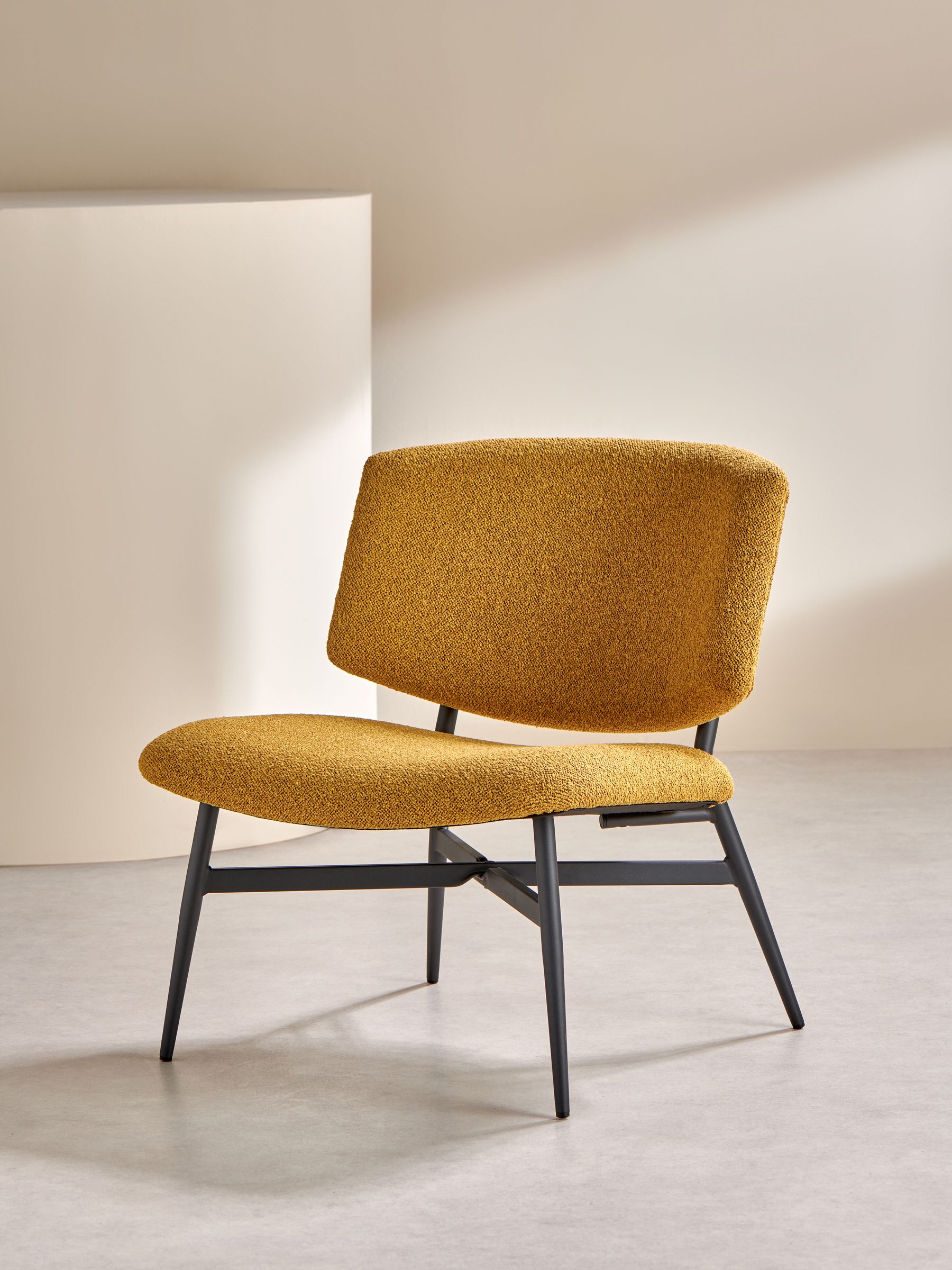 Kuta Accent Chair in Ochre Yellow Pax Boucle
