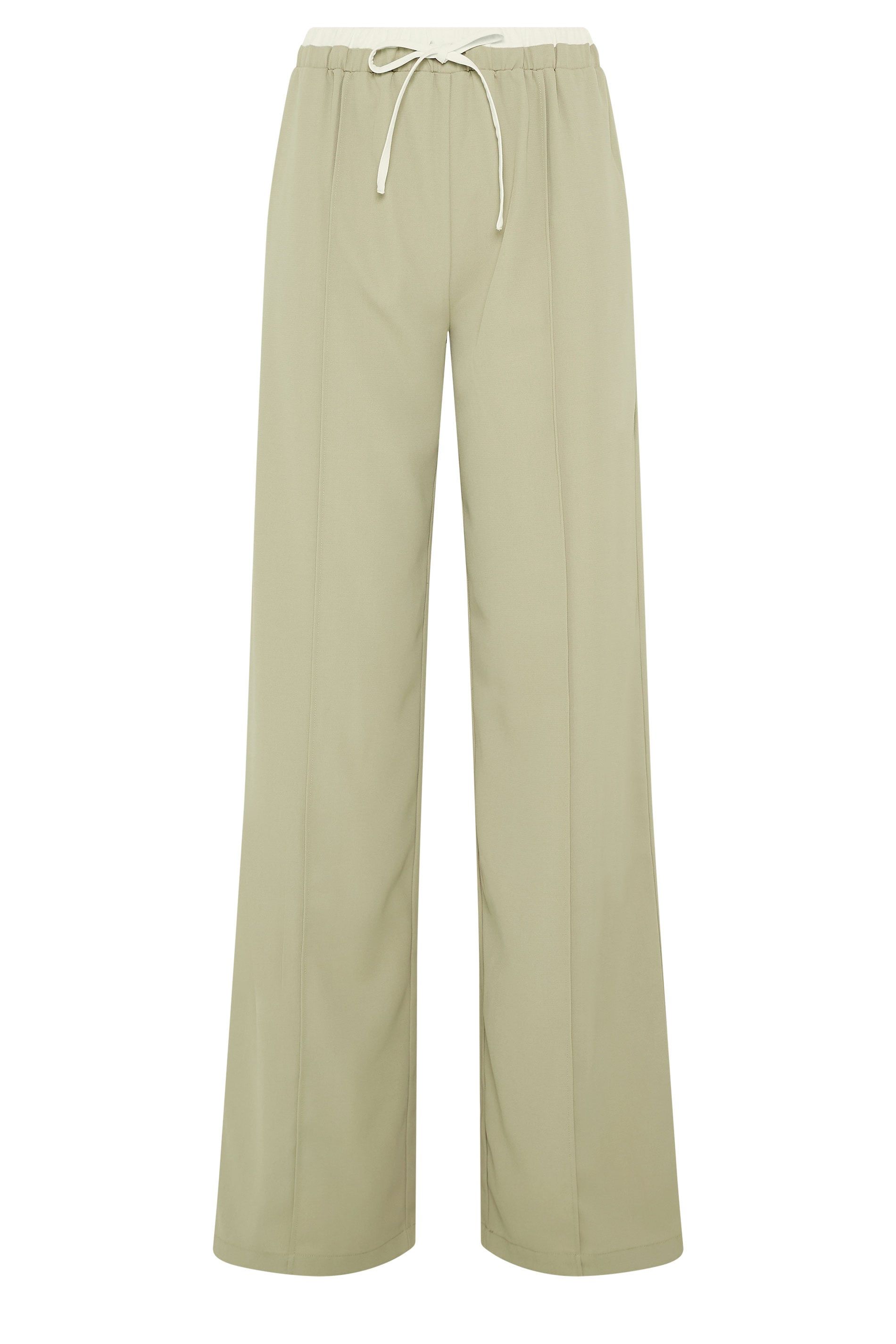 Long Tall Sally Tall Contrast Waist Wide Leg Trousers