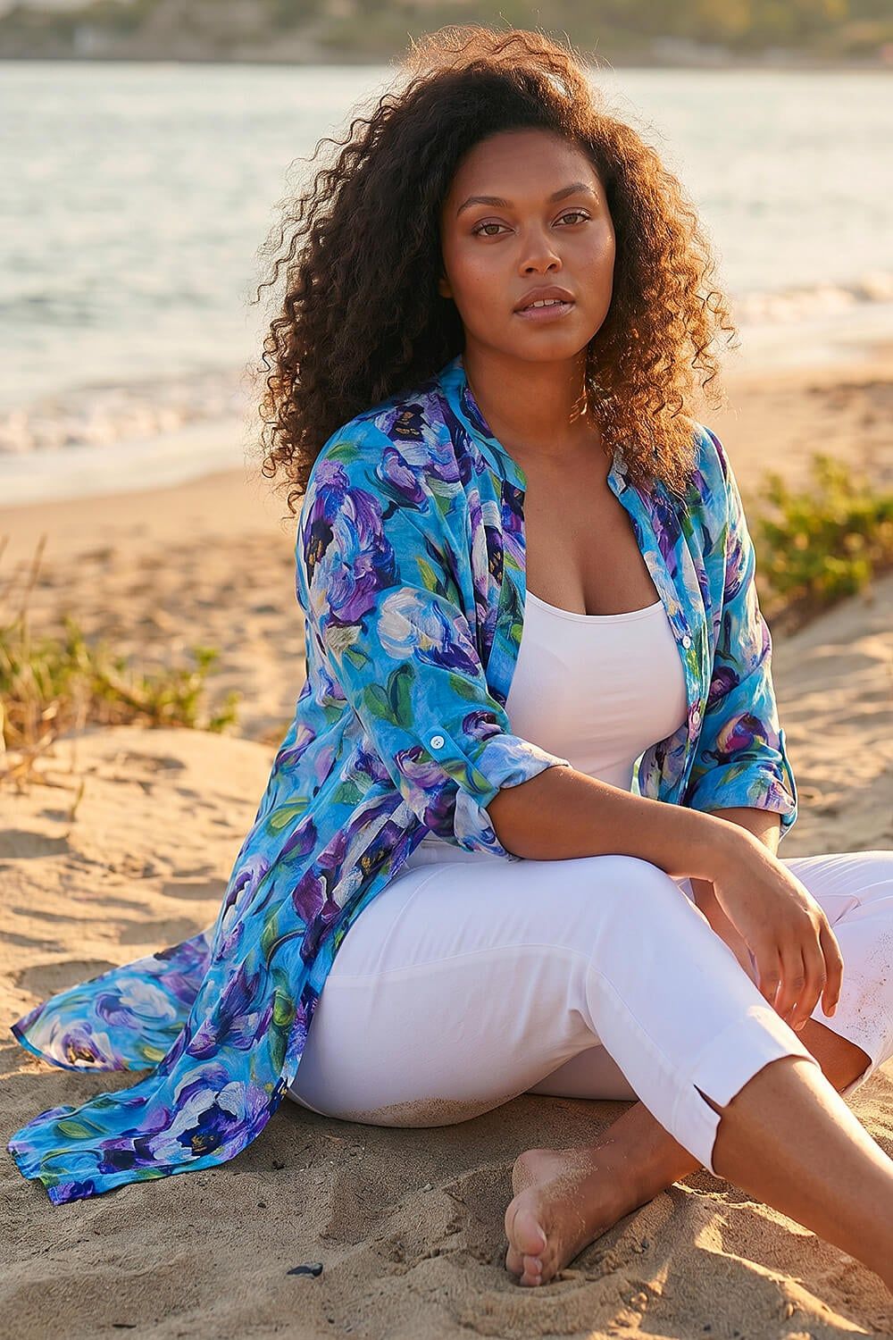 Roman Curve Water Colour Blouse