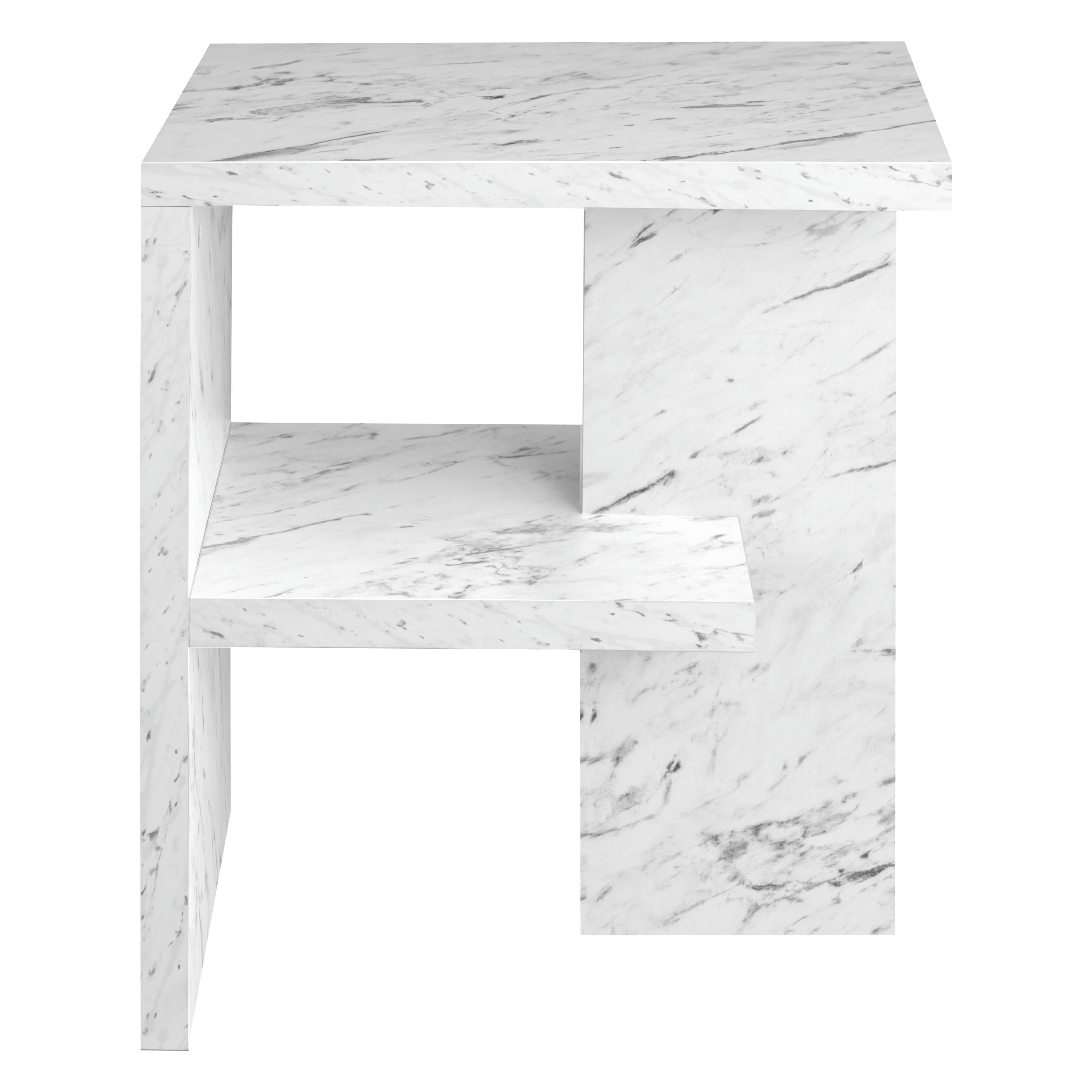 DANTE - Table auxiliaire effet marbre blanc